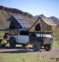 OVS HD Nomadic 3 Person Soft Shell Roof Top Tent mounted on vehicle roof rack