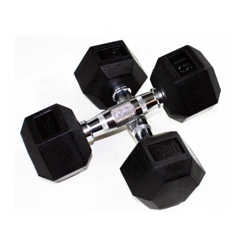 Image of 5lb to 75lb Rubber Hex Dumbbell Set w/ Three Tier Rack by Troy Barbell