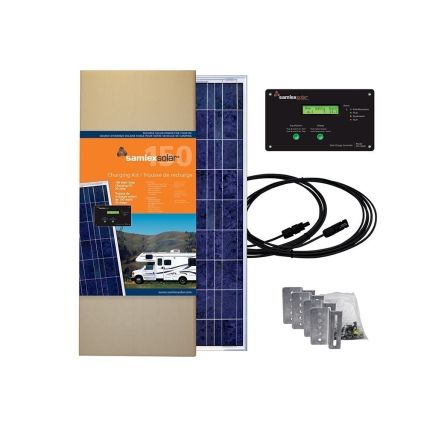 Samlex SRV-150-30A 150W Solar Charging Kit with 30A charge controller and mounting hardware