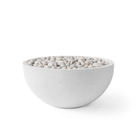 HPC Serenade 32-inch lightweight concrete fire pit in Ash finish with Ivory Beachstone media