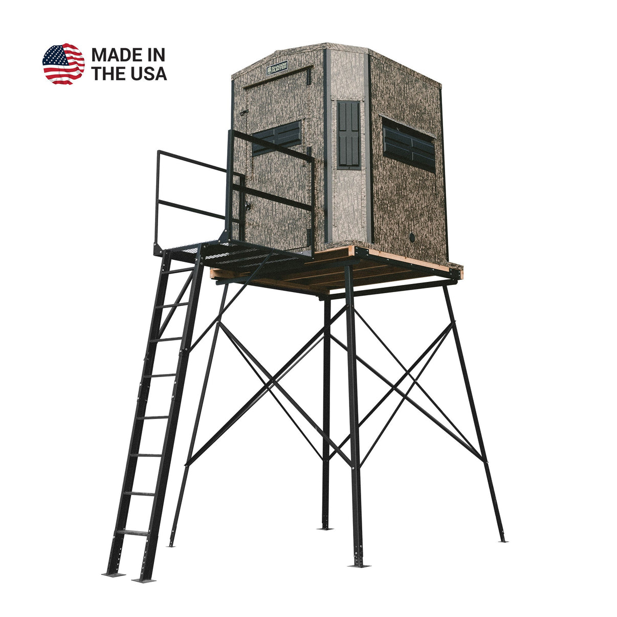 Shadow Hunter 6x6 Octagon Combo Hunting Blind elevated on tower