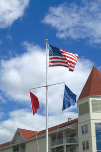 Nautical Series Single Mast Flag Pole with Yardarm & Gaff