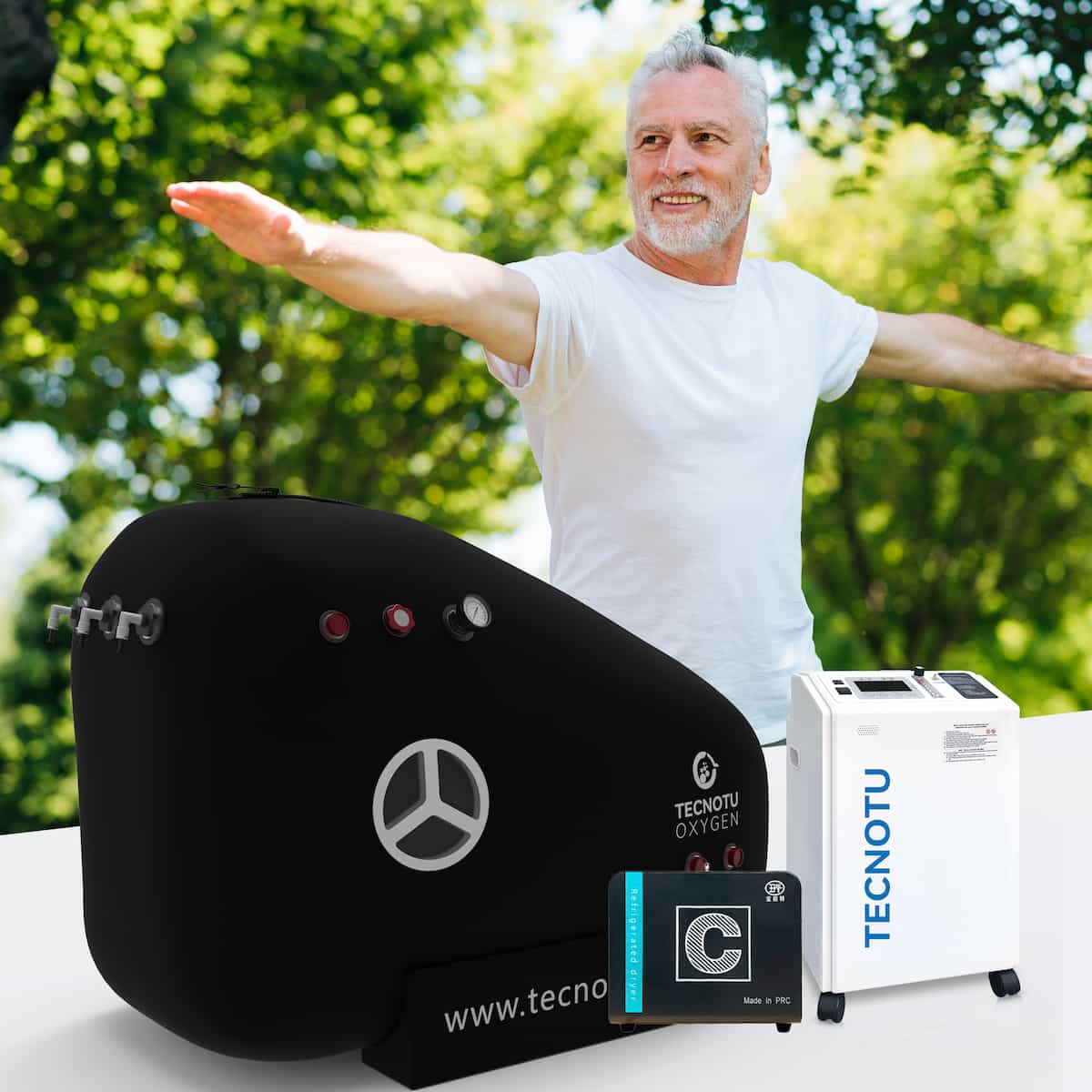 Tecnotu TecnoSit Classic portable sitting hyperbaric oxygen chamber - full view