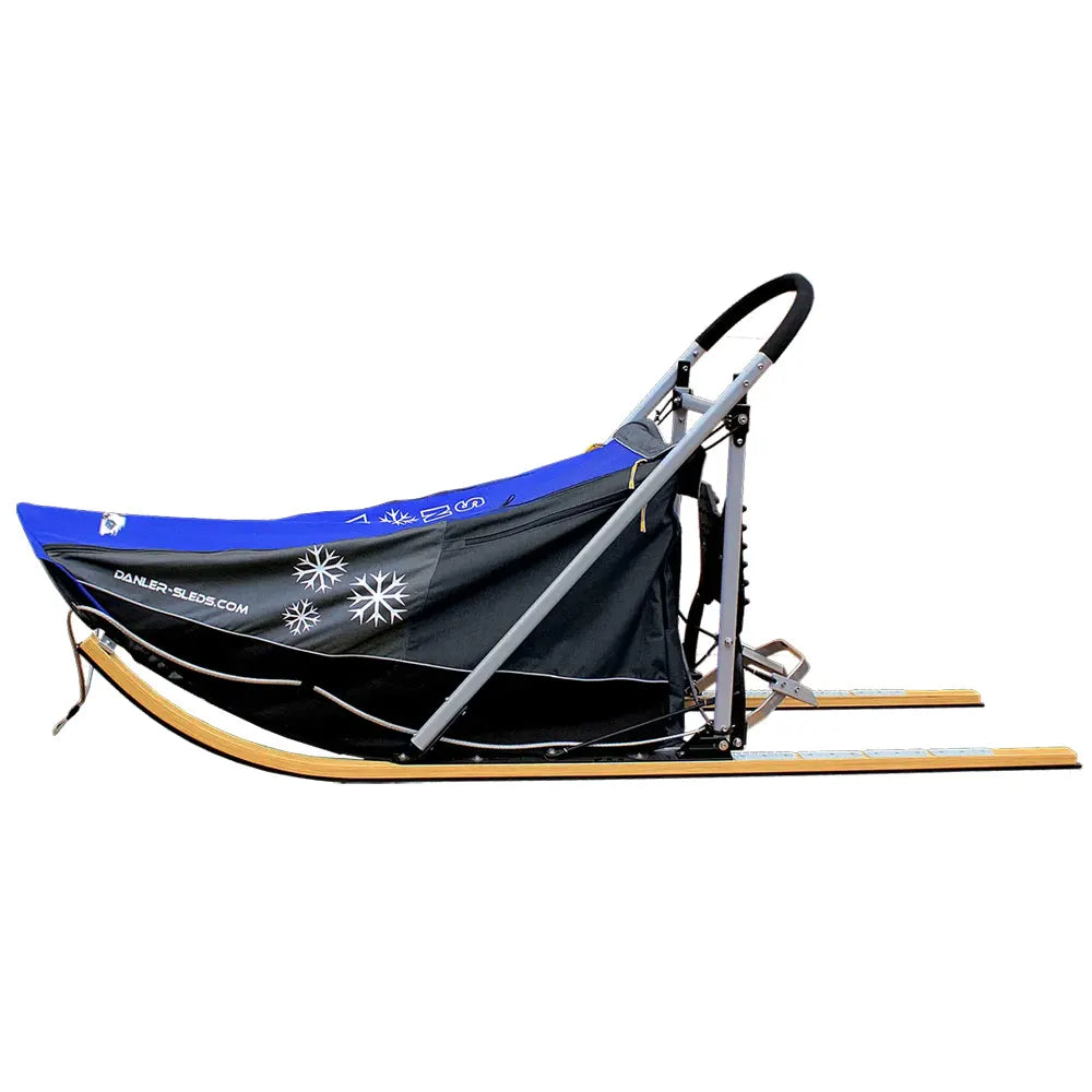 Danler Snowder small dog sled toboggan in blue - front view