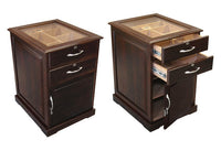 Santiago 700-Cigar Dark Walnut End Table Humidor with Beveled Glass Top and Digital Hygrometer