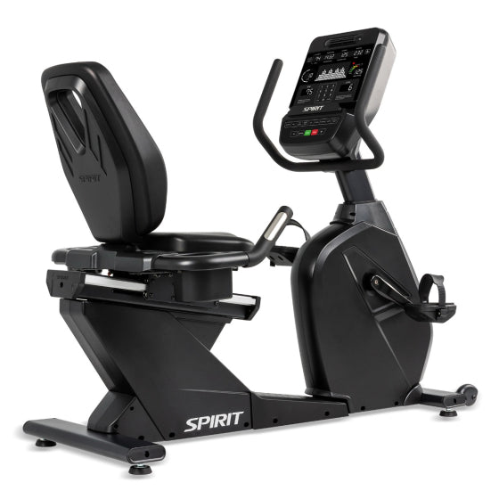 Spirit CR900 Commercial Recumbent Bike - front angle view