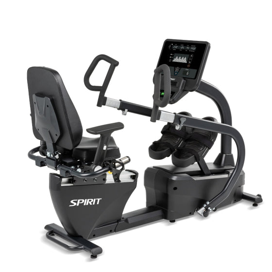 Spirit CRS800S Recumbent Stepper - full view, black finish