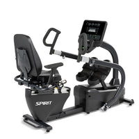 Spirit CRS800S Recumbent Stepper - full view, black finish