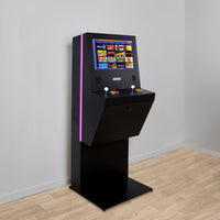 Polycade Sente freestanding arcade machine in black - side angle view