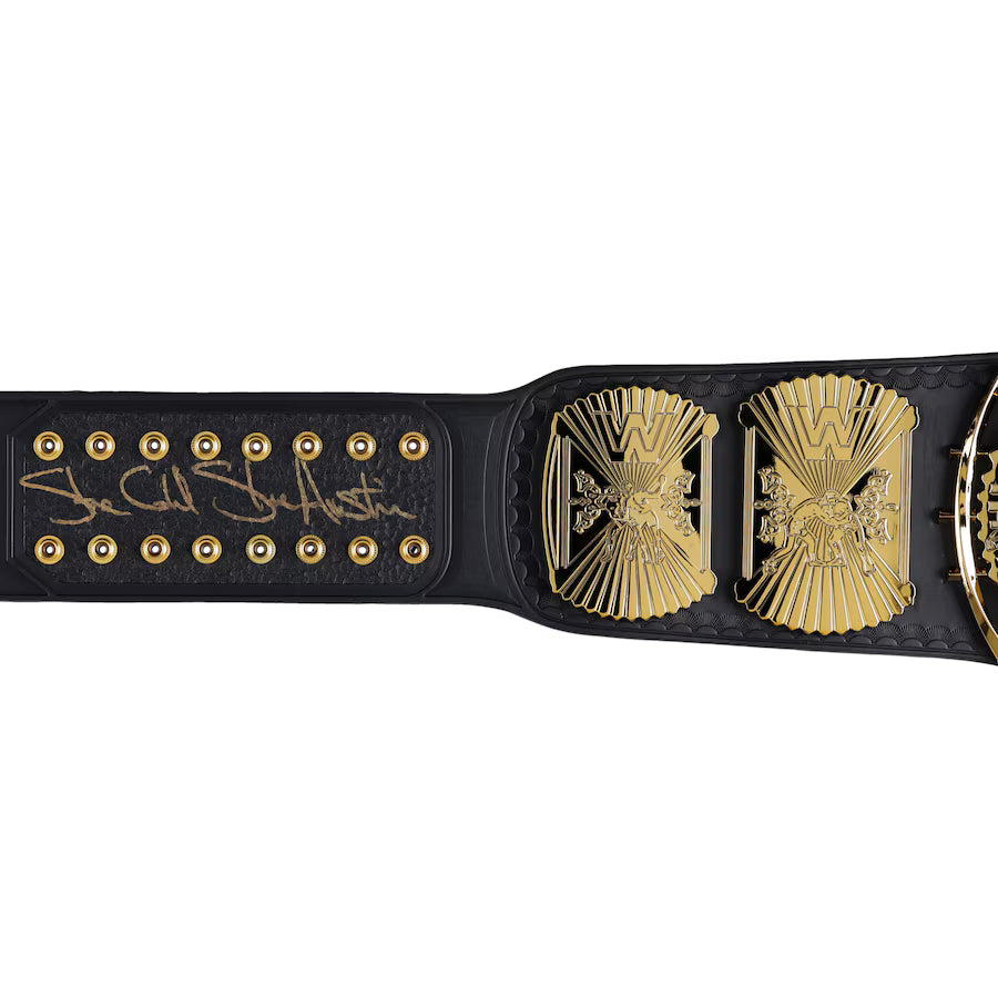 Stone Cold Steve Austin WWE Autographed Winged Eagle Championship Replica Title Belt - full view