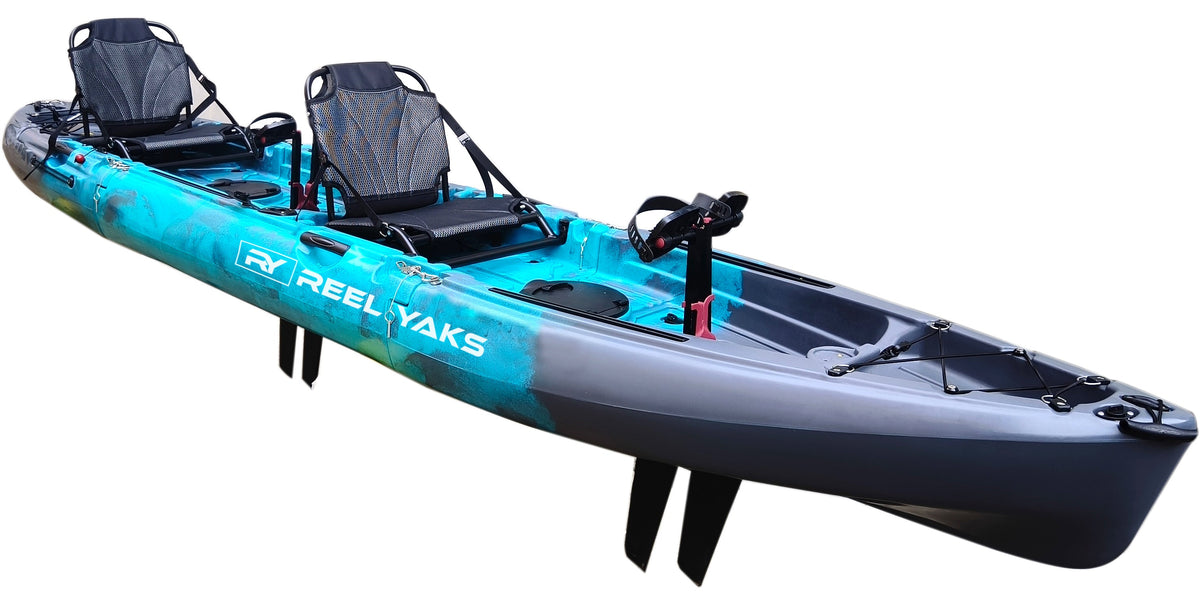 kayak a pedales 14ft Raptor Tandem/Solo Modular Pedal Fishing 520lb Capacity Citybike elcykel | Elscooterservice reaction-stereo-goodies Variante:Club two rear flush mounted