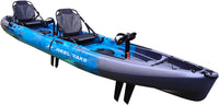 Reel Yaks - 14ft Raptor Tandem or Solo Modular Raptor Fin or Prop Drive Pedal Fishing Kayak | 520lbs Capacity | 3 Piece