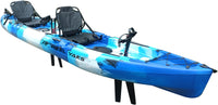 Reel Yaks - 14ft Raptor Tandem or Solo Modular Raptor Fin or Prop Drive Pedal Fishing Kayak | 520lbs Capacity | 3 Piece