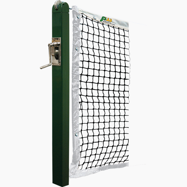 PW Athletic Heavy Duty 3-inch Square Tennis Posts with Top Pulley and Net Tightener