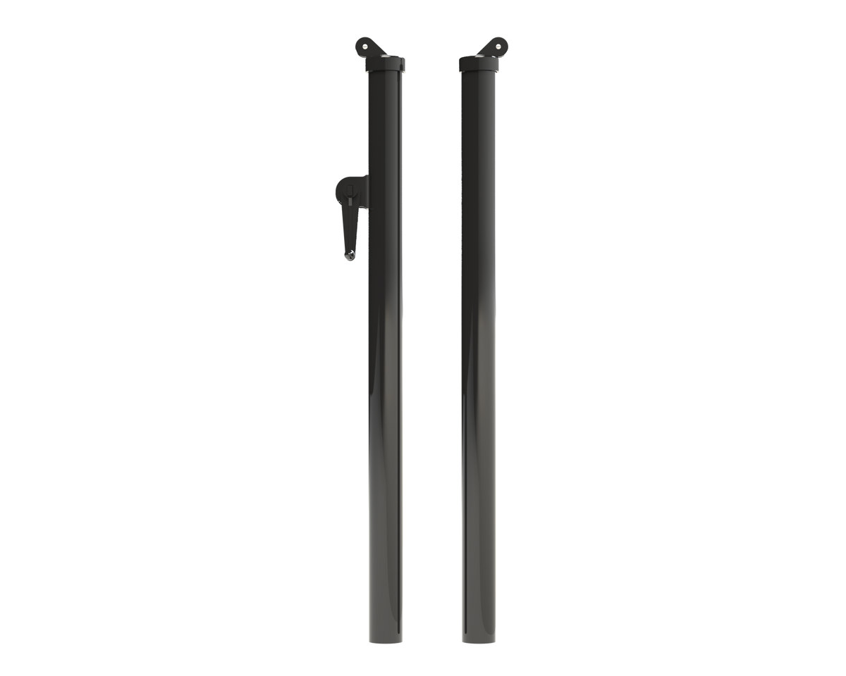 PW Athletic 3-1/2 inch O.D. powder coated tennis posts with net tightener and top pulley
