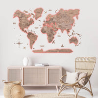 3D LED Wooden World Map 3.0 Terra