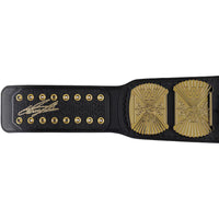 The Undertaker WWE Autographed Winged Eagle Replica Title Belt - full view showing gold plates and strap