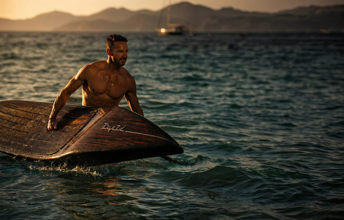 Beau Lake The Rapid 14ft carbon fiber racing paddleboard on open water