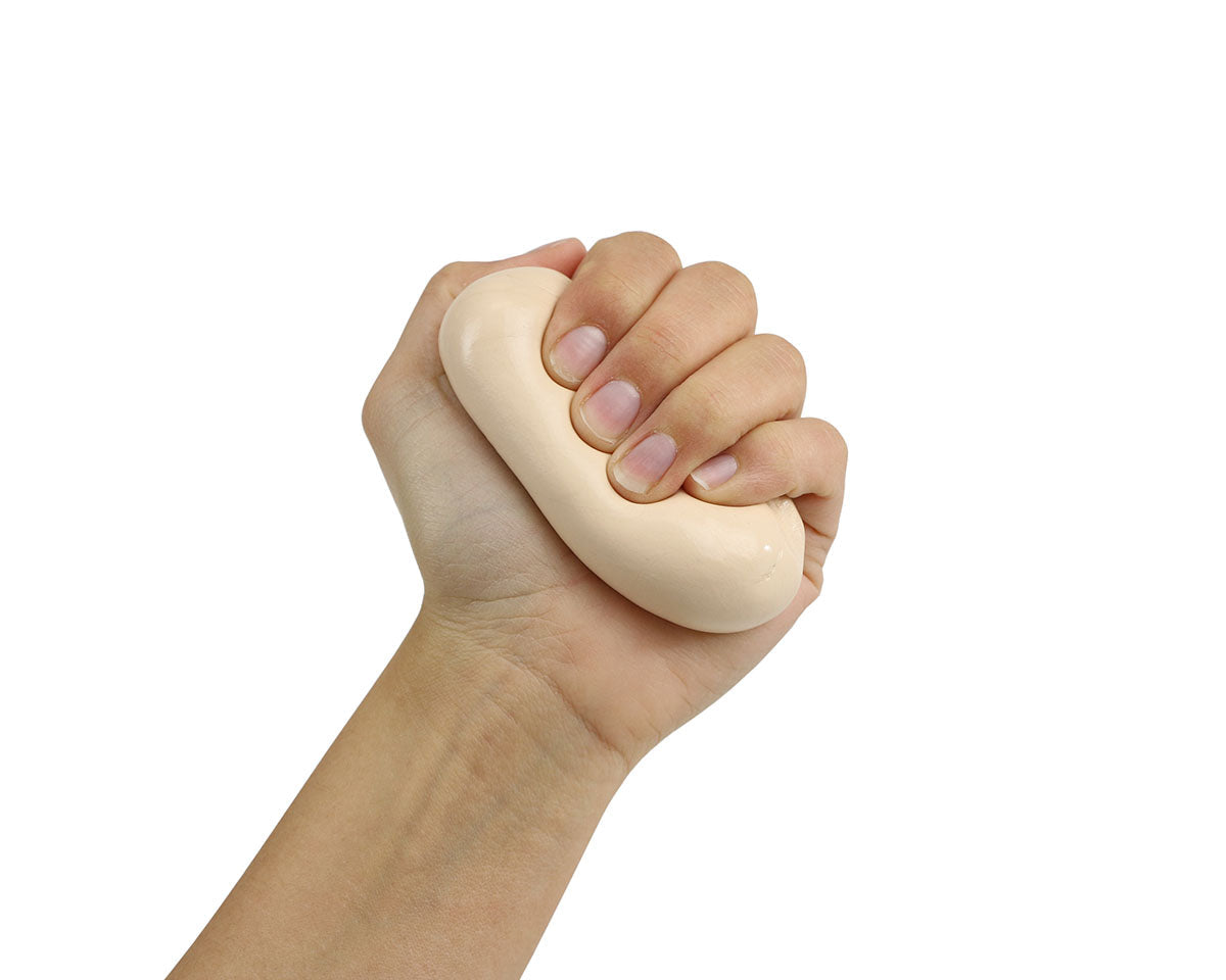 CanDo TheraPutty 50 lb tan XX-soft exercise putty in use for hand rehabilitation