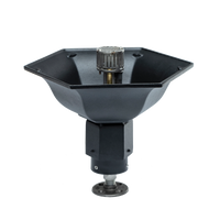 Fire by Design Gulf Automated Tiki Torch with wide faceted basin producing a broad open flame