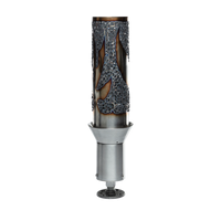 Bird of Paradise Tiki Torch with sculpted tropical cutwork and gas flame, shown in full view