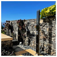 No Worries Showers Toorak Black 316L Marine Grade Stainless Steel Outdoor Pool Shower– Brushed Nickel / Silver Finish Rinse-Off Shower With Hand Shower Wand