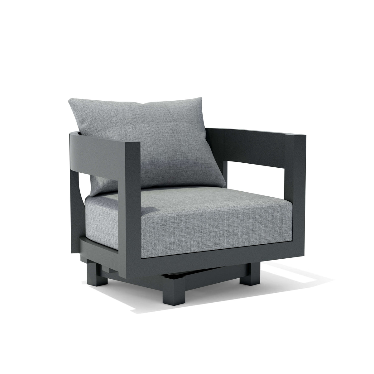 Anderson Teak Coronado Aluminum Swivel Armchair - Dark Grey