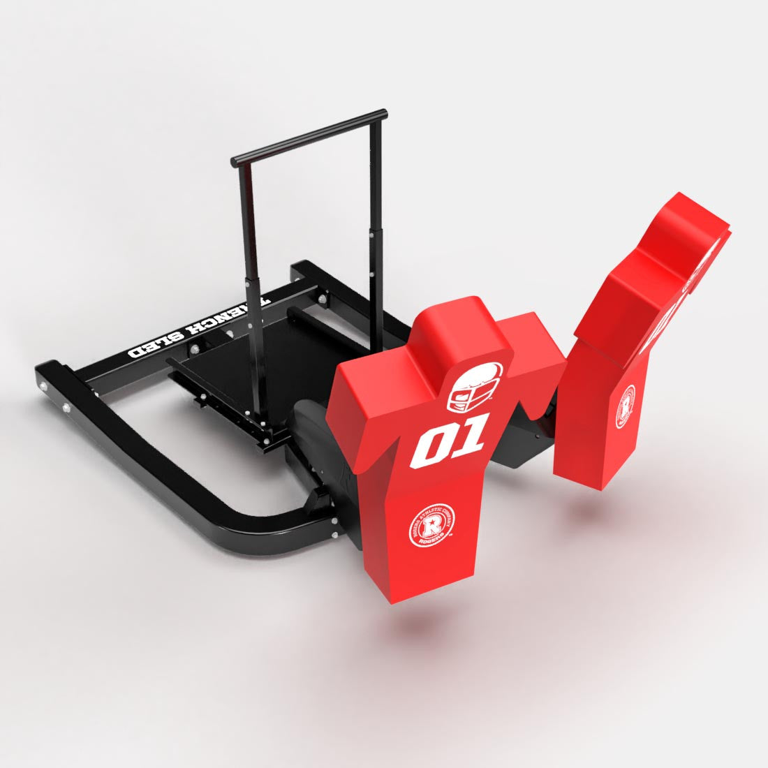 Rogers Athletic Trench Sled main view with red Curved Breakdown Pad