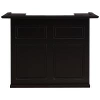 American Heritage Trenton Home Bar in black finish - front view with decorative panels and storage