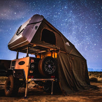 Tuff Stuff Alpha Stealth Annex Room 98x87 Inches Olive - full view attached to rooftop tent