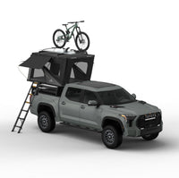Tuff Stuff Alpine 61 rooftop tent open in wedge mode showing interior and ladder