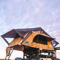 Tuff Stuff Trailhead Rooftop Tent showing mesh windows and ventilation panels