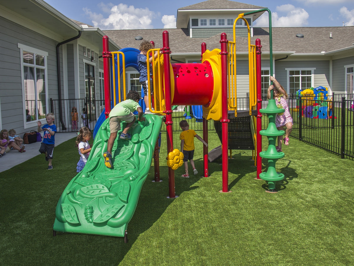UltraPlay Deer Creek playful commercial play structure with ground spikes - hero view
