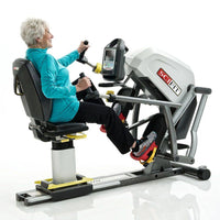 Woman exercising on SciFit StepOne Recumbent Stepper