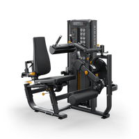 Matrix Versa MD Leg Extension Leg Curl - hero product shot, Iced Silver finish