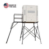 Shadow Hunter Elevators USA Made 8ft Steel Tower, Stair, and Platform for Hunting Blinds - full view