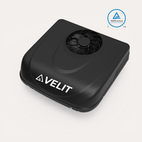 Velit 2000R black rooftop air conditioner with TUV certification badge