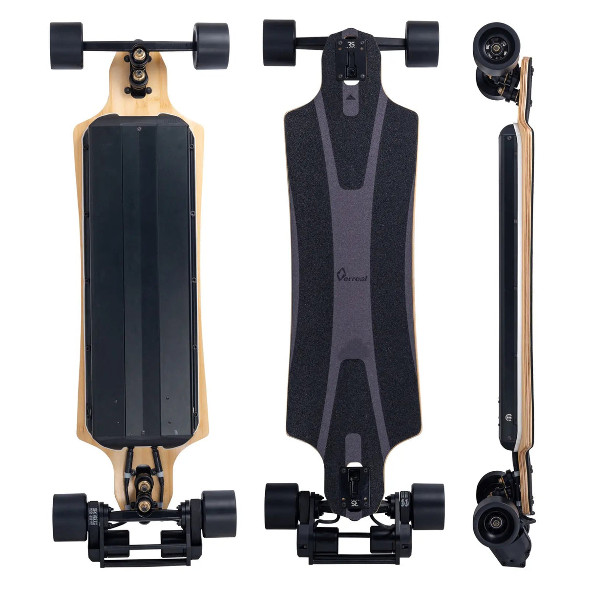 Verreal RS Pro Max long range electric skateboard with 90mm PU wheels - full board view