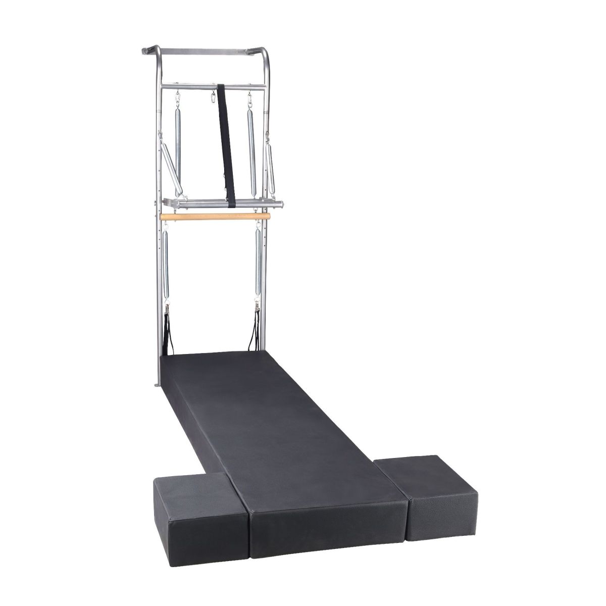 Elina Pilates Wall Unit with stainless steel tower and padded mat - full view