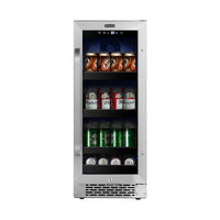 Whynter BBR-838SB 15 inch Built-In 128-Can Undercounter Stainless Steel Beverage Refrigerator - front view