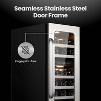 Whynter BSR-029DW stainless steel seamless door frame and handle