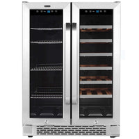 Whynter BWB-2060FDS 24-inch French Door Dual Zone Wine and Beverage Refrigerator - Front View