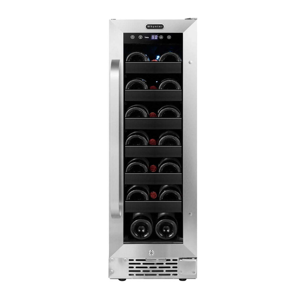 Whynter BWR-208SB 12-inch 20 Bottle Built-In Undercounter Wine Refrigerator - Front View