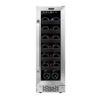 Whynter BWR-208SB 12-inch 20 Bottle Built-In Undercounter Wine Refrigerator - Front View