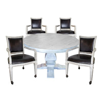 Hathaway Montecito 48-in Poker Table and Dining Top with 4 Arm Chairs
