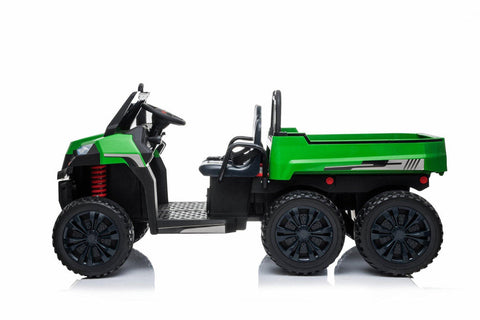 Image of Freddo 24v 6 Wheeler Tractor Trailer Electric Go Kart w/ Dump Cart