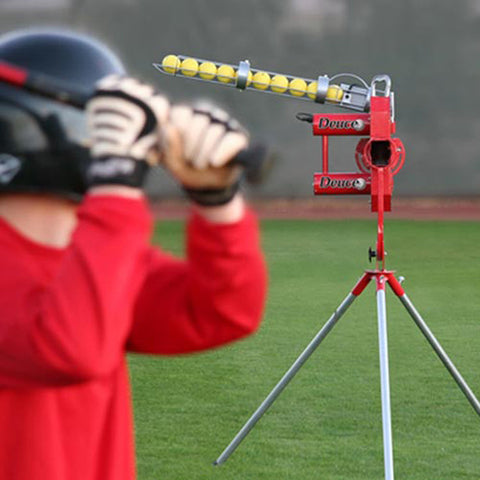 Image of Heater Deuce 75mph Two Wheel Fastball & Curveball Baseball Pitching Machine with Automatic Ball Feeder