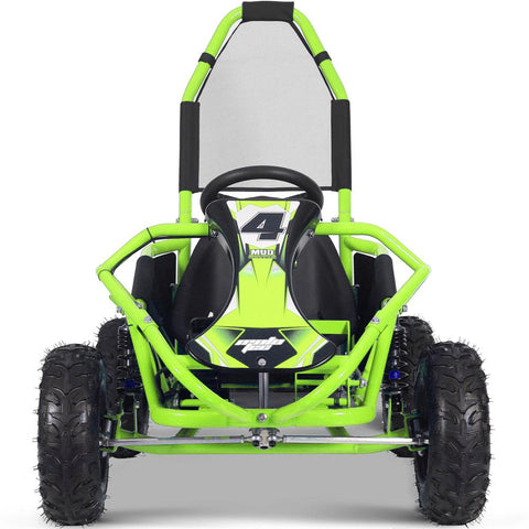 Image of MotoTec Mud Monster Kids Electric 48v 1000w Go Kart Full Suspension Neon Green