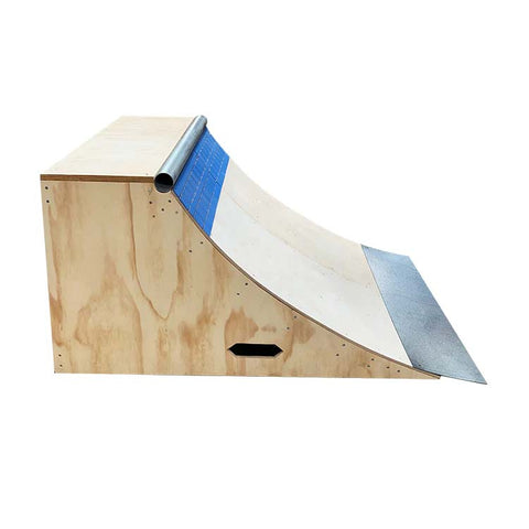 Image of Brad McClain 3ft Blue Tile Quarter Pipe Skateboard Ramp by OC Ramps